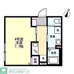 フォレストテラス鶴間 1Kの間取図画像