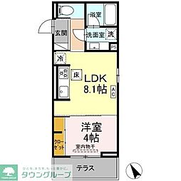 D'Bless和田町 1LDKの間取図画像