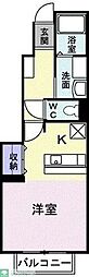 リュミエールフォンテーヌ ワンルームの間取図画像
