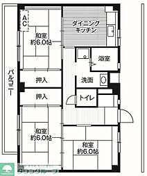 ビレッジハウス善部3号棟 3DKの間取図画像