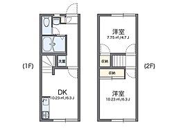 レオパレスアルファビア 2DKの間取図画像