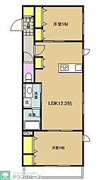 海老名市国分南3丁目マンション 2LDKの間取図画像