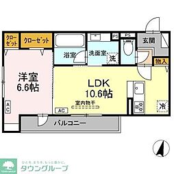 アルベート湘南台 1LDKの間取図画像