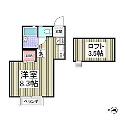 エクセレント三ツ沢A号棟 ワンルームの間取図画像