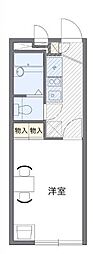 レオパレスメルベーユ3 1Kの間取図画像