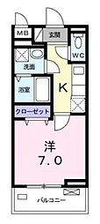 AubeNeo 1Kの間取図画像