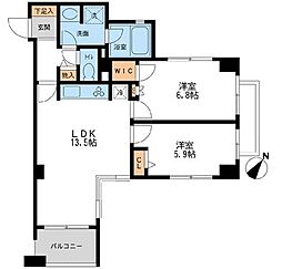 CASSIA横濱ガーデン山 2LDKの間取図画像