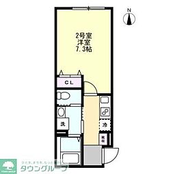 大和市中央4丁目アパート 1Kの間取図画像