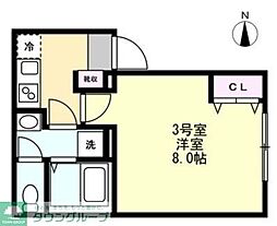 大和市中央4丁目アパート 1Kの間取図画像