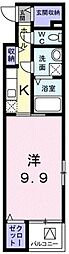 ルミエール 1Kの間取図画像