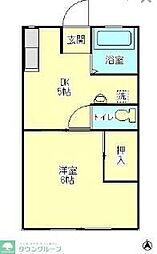 スブニールE 1DKの間取図画像