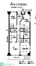 秋津高山館 3DKの間取図画像