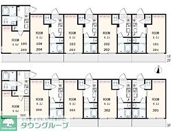 大和市中央林間1丁目アパート 1Kの間取図画像