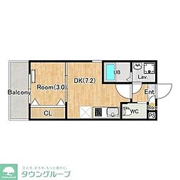 仮)ジーメゾン高座渋谷ブランシュ 1DKの間取図画像