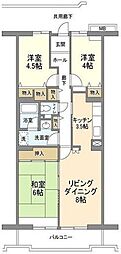 コーポレート中央林間1号棟 3LDKの間取図画像