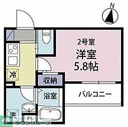 大和市中央林間1丁目アパート 1Kの間取図画像