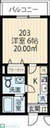ラフィーネ鶴ヶ峰 1Kの間取図画像