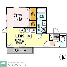 フローラ 1LDKの間取図画像