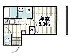 GRADUS睦町 3階1Kの間取り