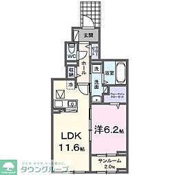 ＧＯＡＴ佐島 1階1LDKの間取り