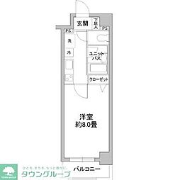 京急本線 日ノ出町駅 徒歩1分の賃貸マンション 5階1Kの間取り