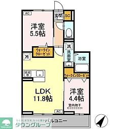 (仮称)D-Paina 笹下 202 2階2LDKの間取り