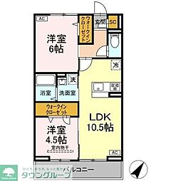 (仮称)D-Paina 笹下 205 2階2LDKの間取り