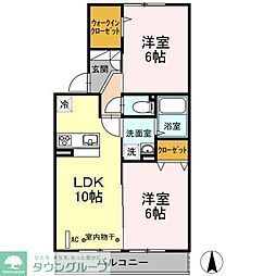 コンフォート湘南山手　I 1階2LDKの間取り