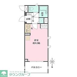 京急本線 井土ヶ谷駅 徒歩8分の賃貸マンション 4階ワンルームの間取り