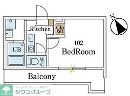 京急本線 上大岡駅 徒歩17分の賃貸アパート 3階1Kの間取り