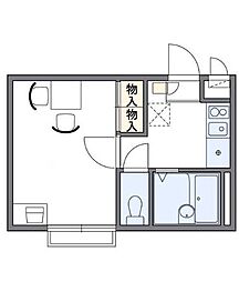 京急本線 上大岡駅 徒歩20分の賃貸アパート 1階1Kの間取り