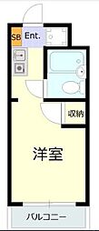 サンホワイト磯子 1階ワンルームの間取り