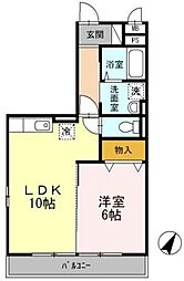 ラマージュ2 1LDKの間取図画像