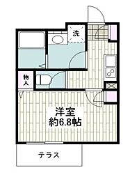 メゾンクレール船越 1Kの間取図画像