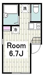 フォレスト井土ヶ谷 ワンルームの間取図画像