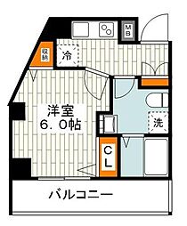 リヴシティ横濱インサイト 1Kの間取図画像