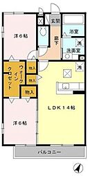 iスクエアウィング 2LDKの間取図画像