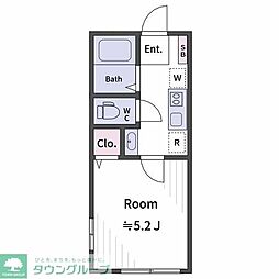 横浜市南区庚台アパート 1Kの間取図画像