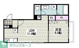 (仮称)中原4丁目メゾン 1LDKの間取図画像