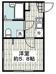 ヴィルメゾン 1Kの間取図画像