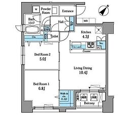 レジデンス横濱リバーサイド 1SLDKの間取図画像