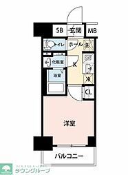 Genovia阪東橋2スカイガーデン 1Kの間取図画像