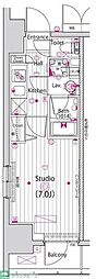 GALARIVERSIDE横濱南 1Kの間取図画像