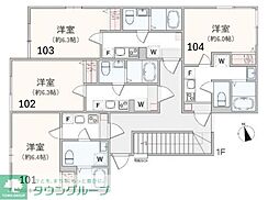 アザーレ・パッシオ上大岡 1Kの間取図画像