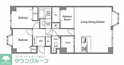 磯子台スカイマンション 2LDKの間取図画像