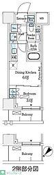 パークアクシス横浜伊勢佐木町通り 1DKの間取図画像