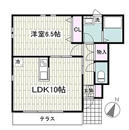 ウィスタリア湘南 1LDKの間取図画像
