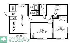 吉岡アパート 2SDKの間取図画像