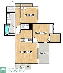 PORTALE横濱港南台 2LDKの間取図画像