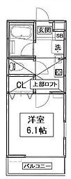 ポニーヴィルB棟 1Kの間取図画像